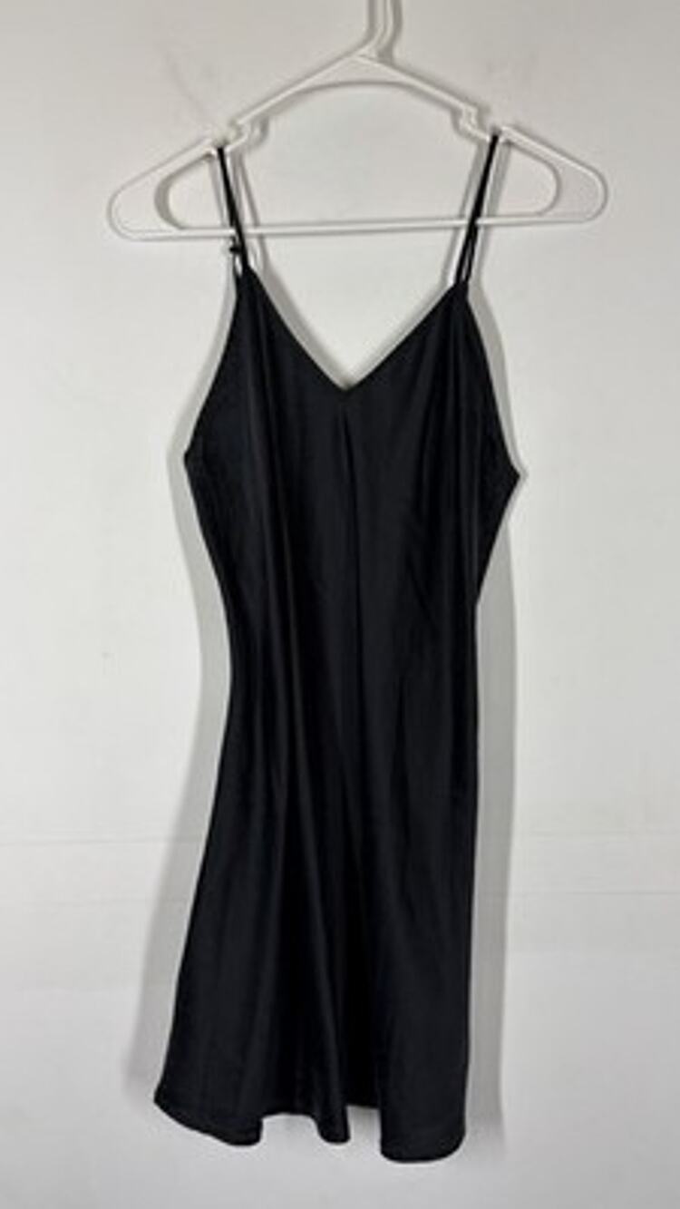 Vintage Mary Green 100% Silk Black Slip Chemise Size Small Y2K 90s
